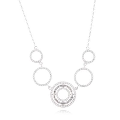 Designer sterling silver circle link necklace